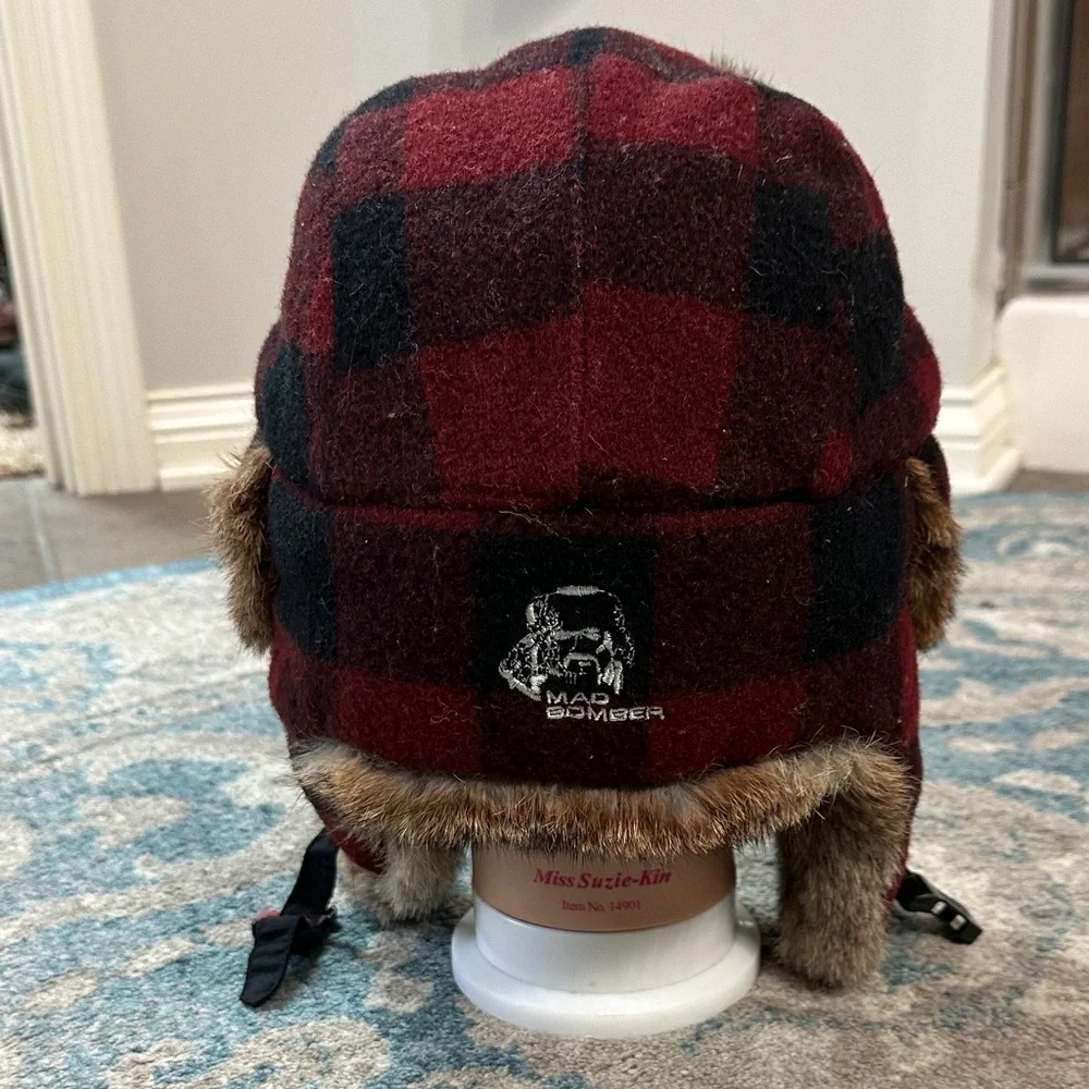 Woolrich Brown and Red Fur Trapper Hat - Picture 3 of 5